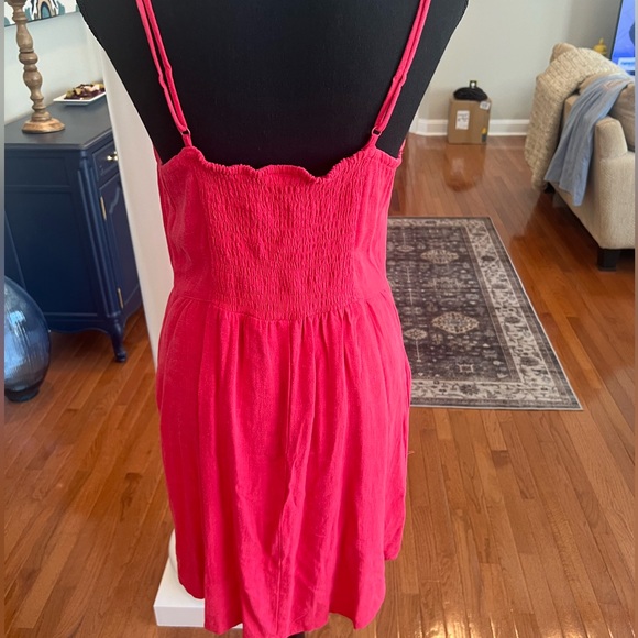 Universal Thread Linen blend button front stretch back adjustable strap dress! - Picture 3 of 6